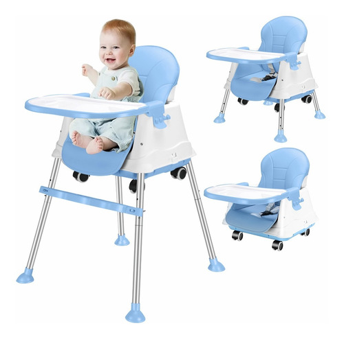 Silla Alta Bebe Plegable Portatil Para Comer 3 En 1 