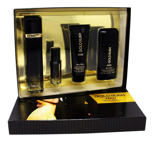 Estuche Paris Hilton Gold Rush Hombre 4 Piezas Edt Original | Envío gratis
