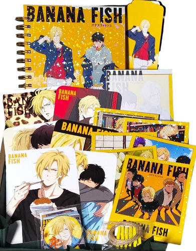 Banana Fish Pack Holografico Cuaderno Polaroid Libreta Y Mas