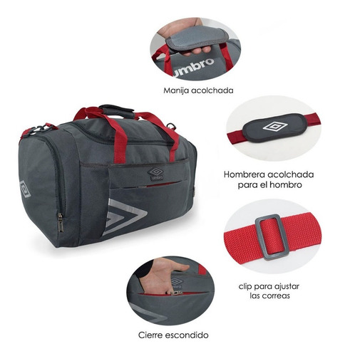 Imagen 3 de 8 de Umbro® Maletin Bolsa Deportiva, Gym, Fitness, Viaje