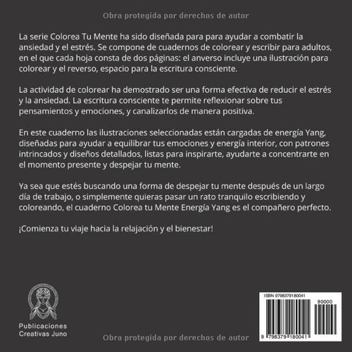 Colorea Tu Mente - Energia Yang: Cuaderno De Colorear Y Escr