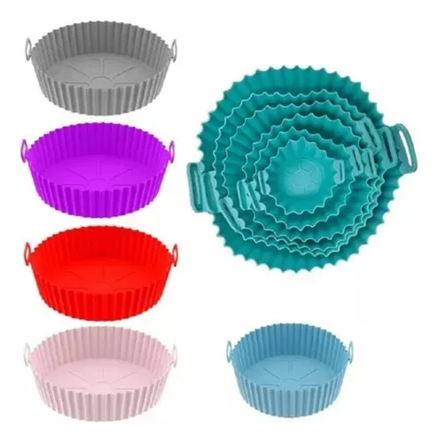 X6 Bandejas De Silicona Para Airfryer Freidora Protector Col