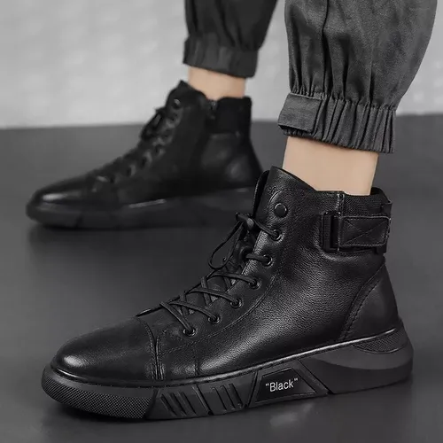 U 2023 Botas De Cuero Versátiles Negras Clásicas