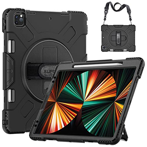 Funda Para iPad Silicona Resistente Color Negro Con Soporte