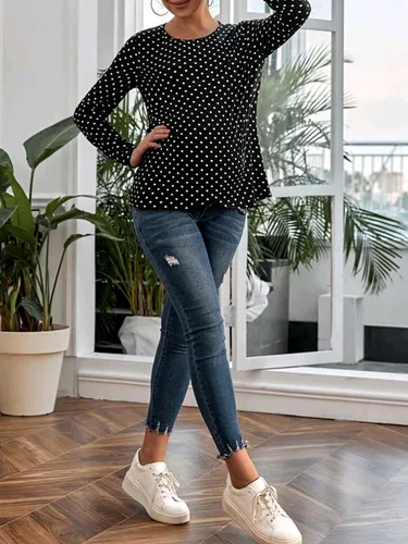 Blusas de bolitas blanco y negro new arrivals
