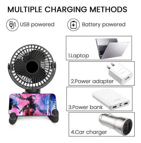 Ventilador De Bebé Con Ventilador De Cochecito Con Batería 4