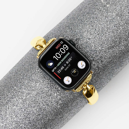 Malla Para Apple Watch Metalica Correa De Metal Ajustable Dorado | Apta 38 A 44 Mm