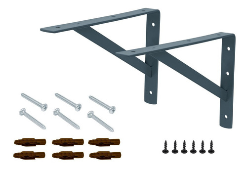 2 Ménsulas Reforzada 20x30cm P/repisa Con Pijas Y Taquetes