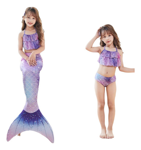 Traje Baño Sirena Bañador Niña Ropa Bikini Fiest Diseño Cola