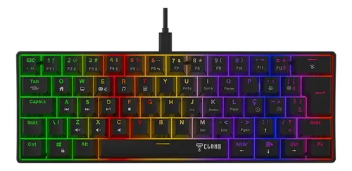 EDC サタンキング　rhythm Teclado Mecânico Gamer 60% Clanm Night Walker V2 RGB Switch Red