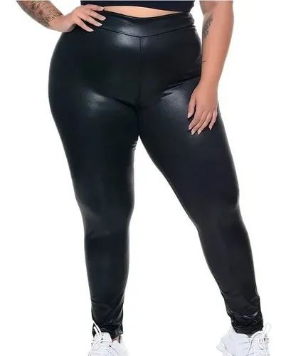 Calça de couro plus size sales