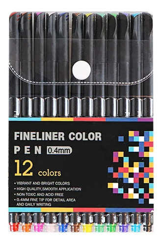 Lapices Tiralineas Fineliner Color 12 Colores