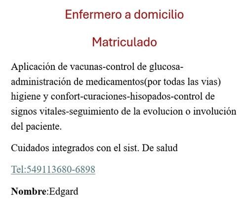 Enfermero A Domicilio