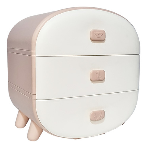 Organizador Multiusos Comoda Blanco / Rosa 3 Niveles - 3509