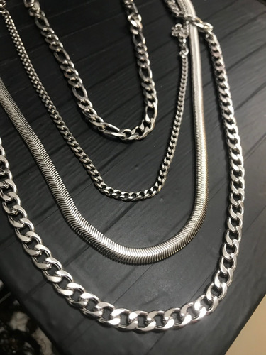 Corrente Aço Inox Kit 10 Peças Atacado + Cor Prateado