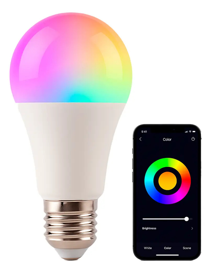 Lámpara Luz Led Gadnic Smart Inteligente RGB Conexión Inalámbrica Encendido Automático Programable