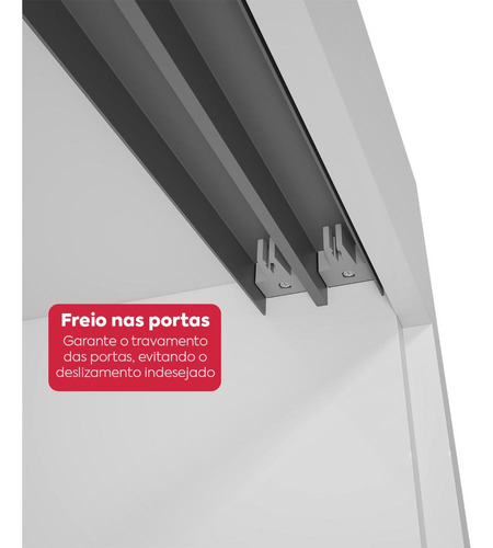 Guarda-roupa 2 Portas De Correr 2 Gavetas Easy Light Branco Branco