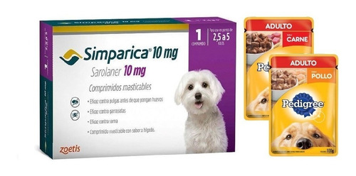 Pastillas Antipulgas Simparica 2-5kg (3 Comp)+ Salsas