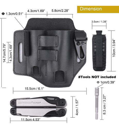 Nuevo Funda Multiherramienta, Funda De Cuero Edc For Hombre
