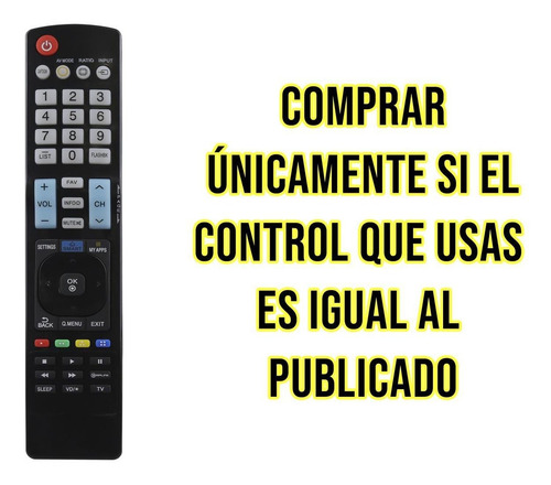 Imagen 2 de 10 de Control Remoto Compatible Con LG Akb73756567 Lcd Tv Smart