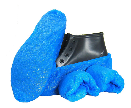 Zapato Plastico Azul Estuche Desechable 100 Ct.