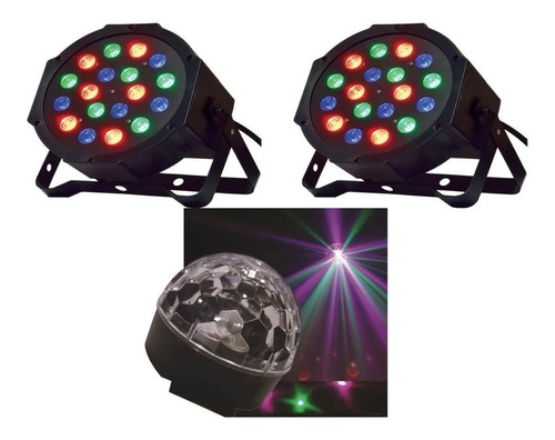 Combo 2 Proton  18 Led + Bola Led Efecto Audio Envios Fiesta