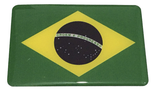 Adesivo Resinado Da Bandeira Do Brasil 9x6 Cm