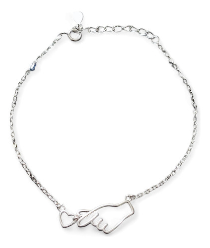 Pulsera Simbolo De Amor Corazon Mujer Plata 925 + Caja Regal