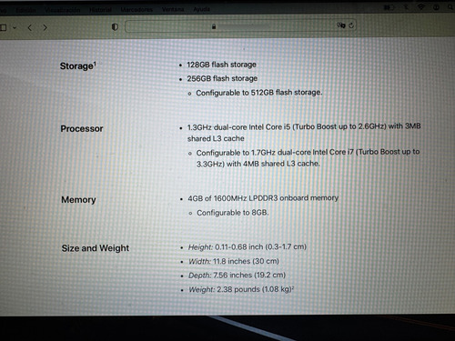 Macbook Air A1465 Apple Notebook Intel Core I5 2013 Mid Plateado (Usado)