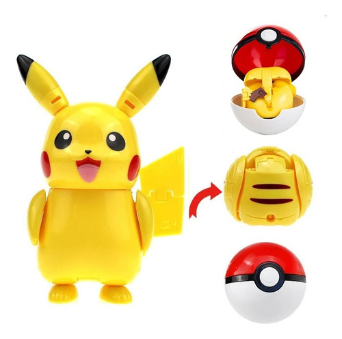 Figura Pikachu Con Pokebola 12 Cm Juguetes Pokemon Articulad