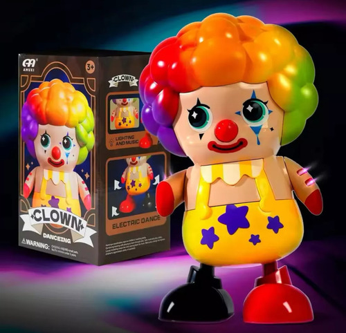 Robot Payaso Bailarín Juguete A Pila Juego Con Luz Y Sonido