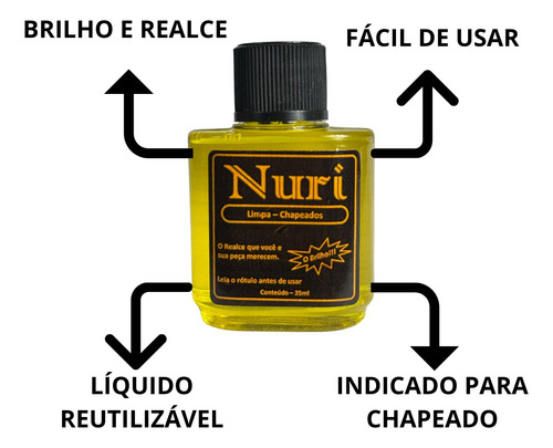Kit 10 Limpa Joias Nuri 35ml Liquido Para Polimento Original