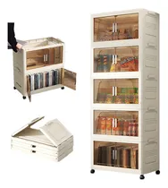 Comprar Closet Mueble Armarios Organizador Ropa Plegable Ruedas 360° Color Beige