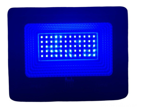 Refletor Led Holofote Cor Azul 100w Decorações Deck Jardim Cor Da Carcaça Preto Bivolt