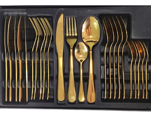 Juego Cubiertos Itensilio Acero Inoxidable Hogar Cocina Caja