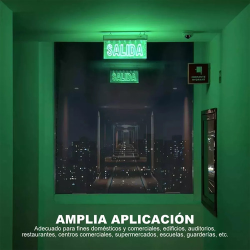 Letrero Lámpara De Emergencia Salida Doble Vista Con 8 Luces Led 3w Brillante Resistente Al Fuego Resplado Duradero