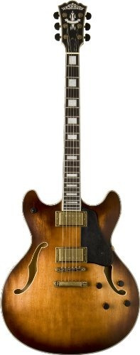 Washburn 6 String Hollow-body Electric Guitar, Vintage Matte