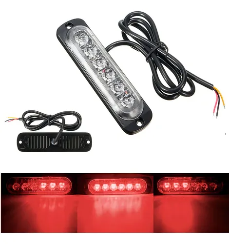 Barral Led Ambulancia Rojo 6 Led 12v 24v 125x28.2mm
