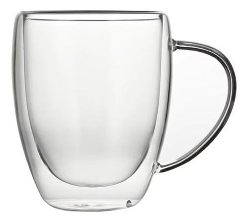 Set 2 Tazon Doble Pared Vidrio 300 Ml Capuccino Cafe Te