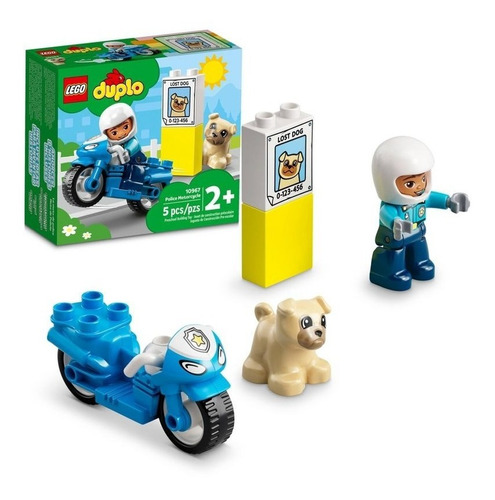 Kit De Construcción Lego Duplo Moto De Policía 10967 5 Pzas