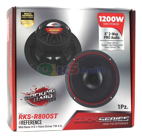 Medio Rango Y Driver 8 Open Show 1200w Rockseries Rks-r80ost Color Negro