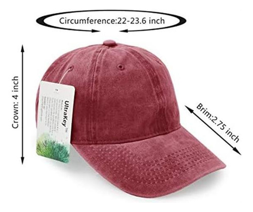 Gorra De Béisbol, Ultrekey Algodón Lavado Ajustable Deporte