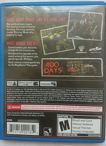 The Walking Dead The Complete First Season Ps Vita $525 Used (Usado)