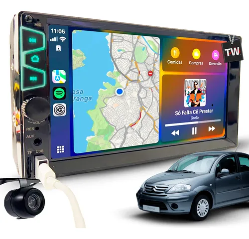 comprar Multimídia 2din Carplay Android Auto Gps Bt Rádio Fm 7poleg