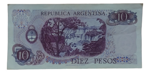 Antiguo Billete 10 Pesos Ley Argentina 1971 Bott 2337