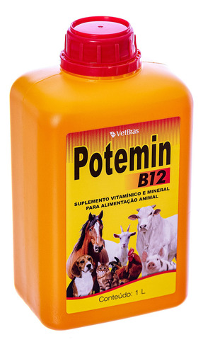 Kit 3 Un - Suplemento Vitamínico P/ Aves Potemin B12 1 Litro