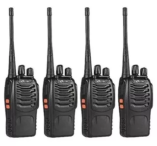 Kit 4 Radios De Comunicación Portátil 2 Vías + Manos Libres