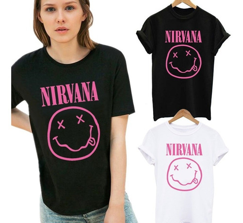 Nirvana - Remera Unisex - Smiley - Grunge - Rock - Kawaii