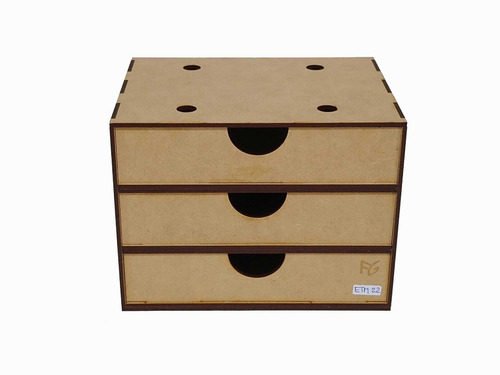 Imagen 2 de 10 de Nico Estacion Modular Trabajo Angosta Con 3 Cajones (etm 22)