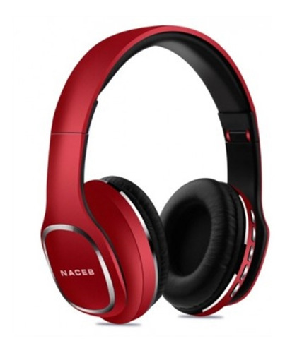 Audífonos Naceb Na-0307r Bluetooth Rojo